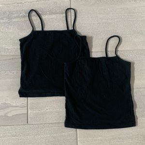 two black tank tops xs